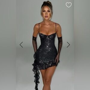 brand new with tags baby boo fashion black sparkly dress with gloves